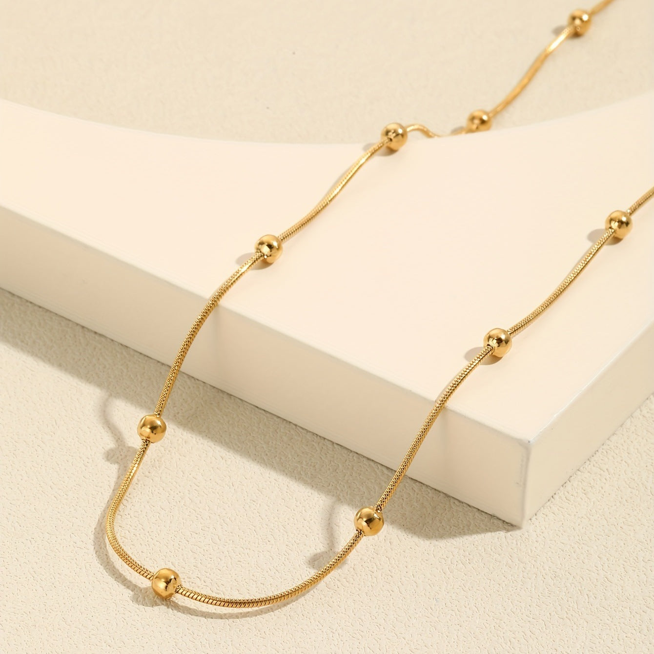 Beads Snake Bone Chain Necklace for Women