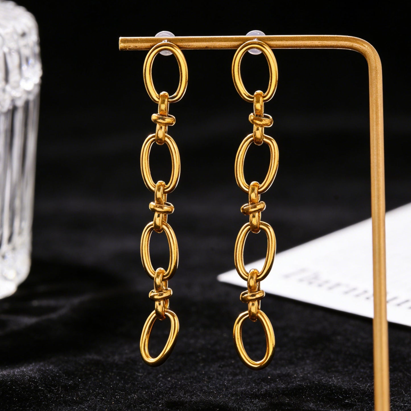 18K Real Gold Plated Stainless Steel Long Tassel Chain Earrings