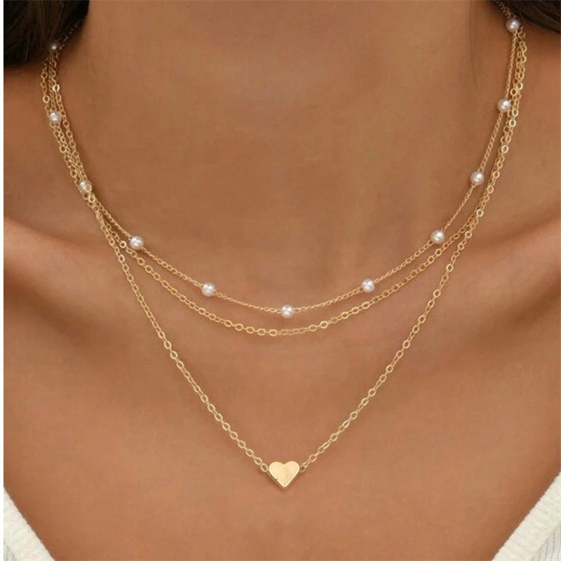 Pearl Pendant Multi-layer Necklace