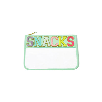 PVC transparent storage bag, embroidered letter cosmetic bag, wash storage towel embroidered file bag 2pcs,