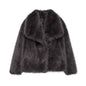 Women's Faux Fur Coat with Large Lapel