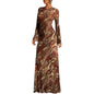 Women's Mesh Printed Cover-Up Casual Vacation Beach Maxi Dress