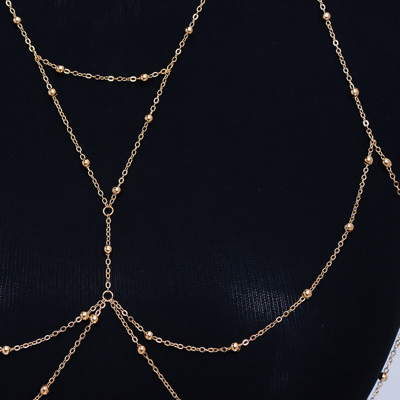Fashion Waist Sexy Gold Silver Plated Body Chain Bra Bikini Beach Harness Chain