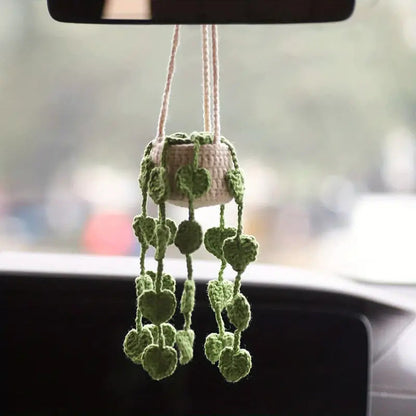 Car plant pendant Car decoration Rearview mirror pendant Creative wool in the car