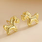 Luxury Festive Pony Stud Earrings Lucky "Rich Immediately" Fashion Earrings