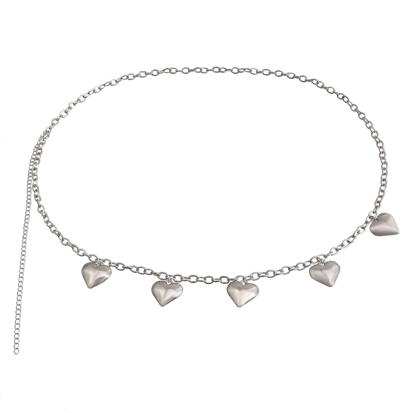 Metal Large Heart Pendant Waist Chain
