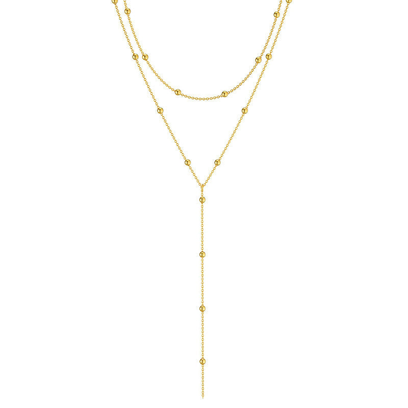 Layered Beaded Chain Drop Necklaces