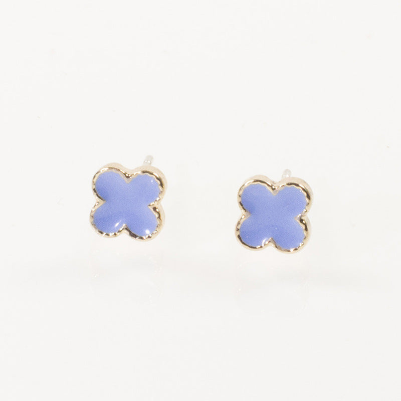 Love four-leaf clover zircon stud earrings set