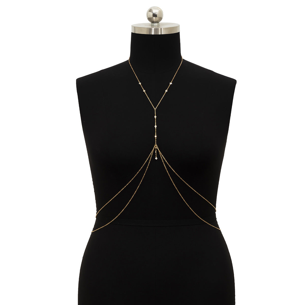 Sexy Body Chain Bikini Crystal Customized Double Layer