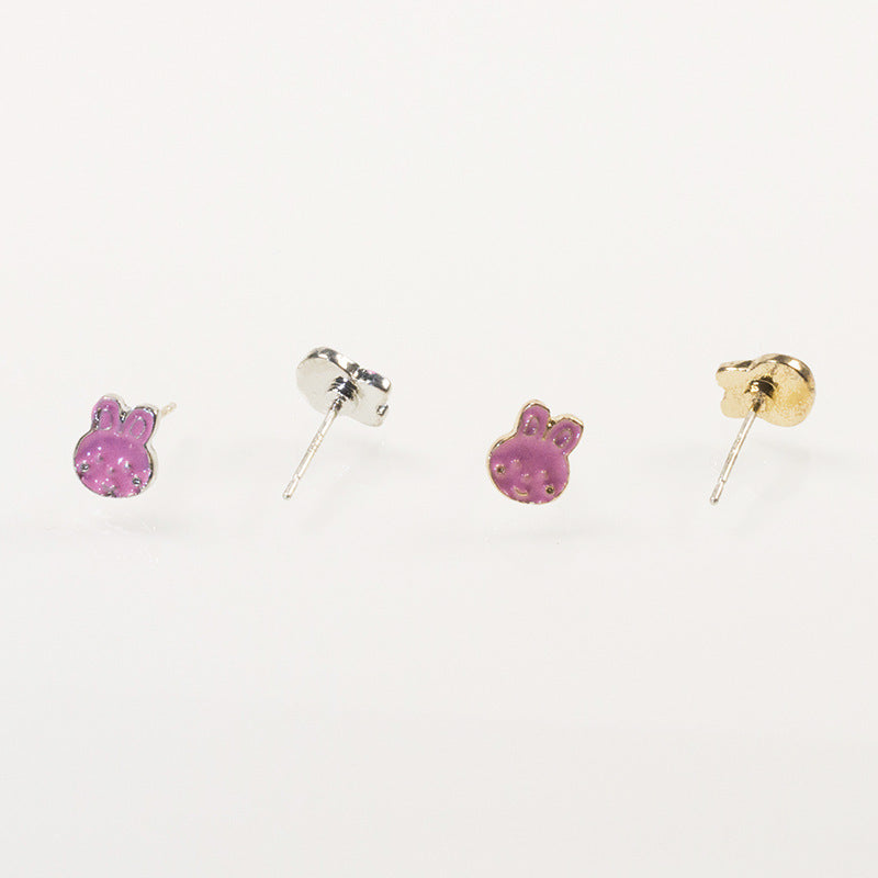 Cute bunny carrot stud earrings set