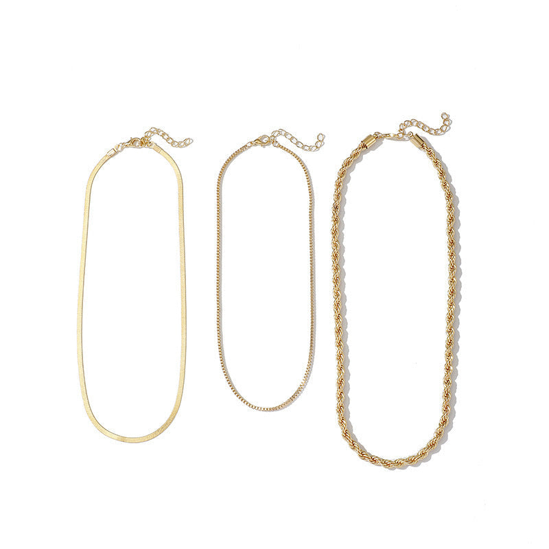 Multi Layered Twists Chain Necklaces