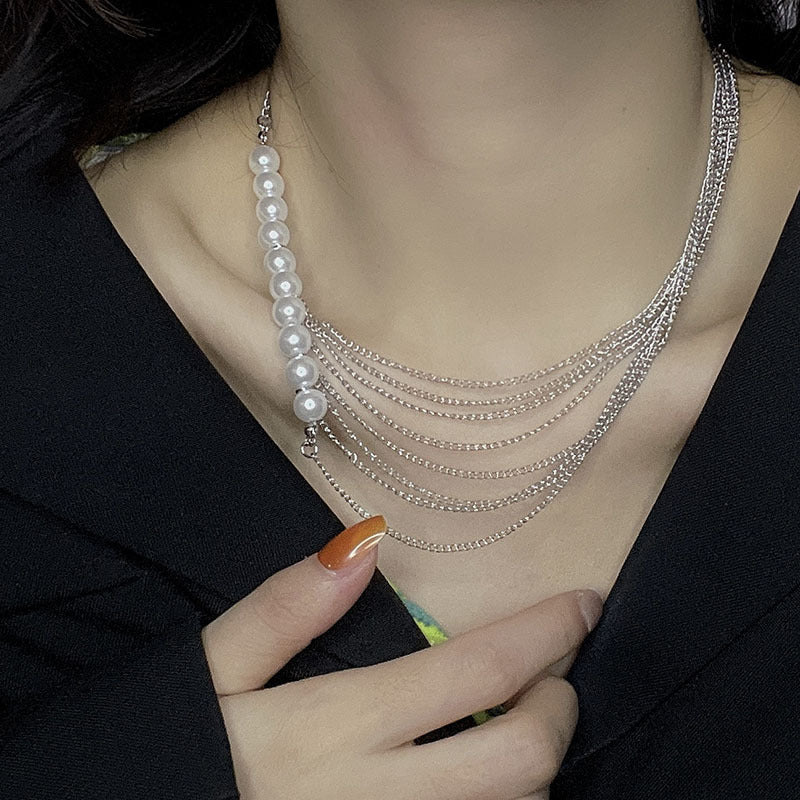 Popular Sale Ladies Fashion Jewelry Dainty Multi-Layered Baroque Pearl Necklaces