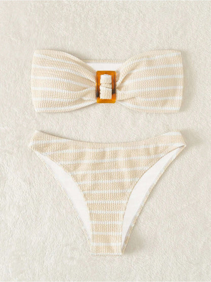 Swimsuit sexy striped tube top bikini swimsuit female bikini