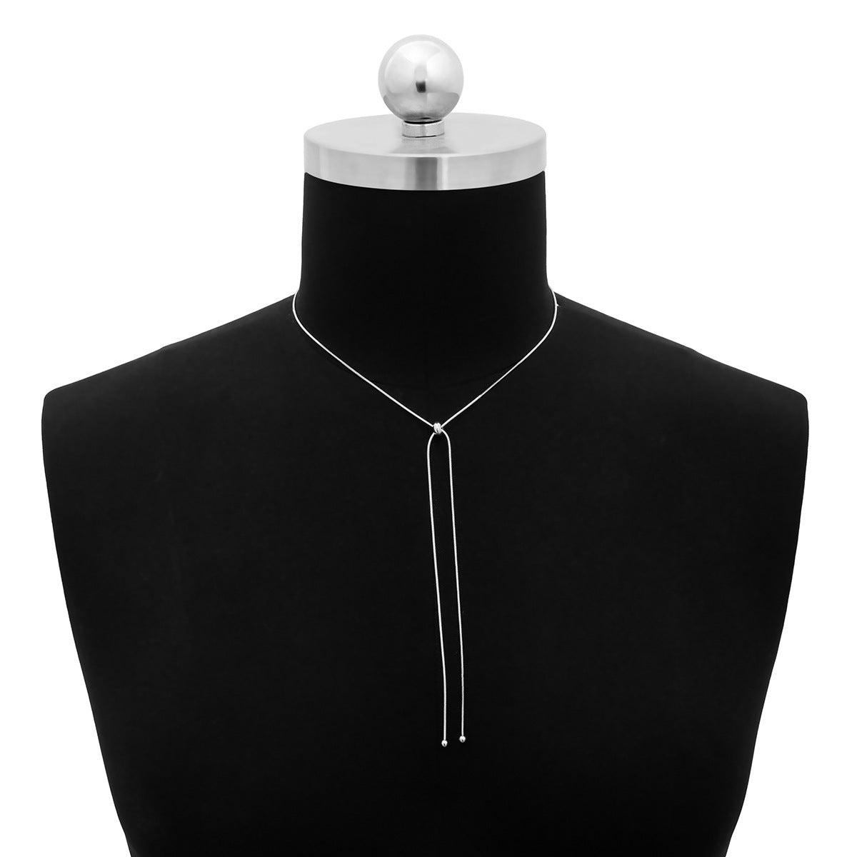 Metallic Long Chain Tassel Necklace Hand Jewelry
