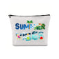 Linen printed cosmetic bag, cosmetic lipstick storage bag, small simple zipper evening clutch bag,