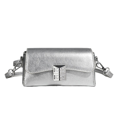 Small shoulder bag for women, retro small square bag for women, versatile shoulder bag, metallic Crossbody bag, simple commuter bag cross body