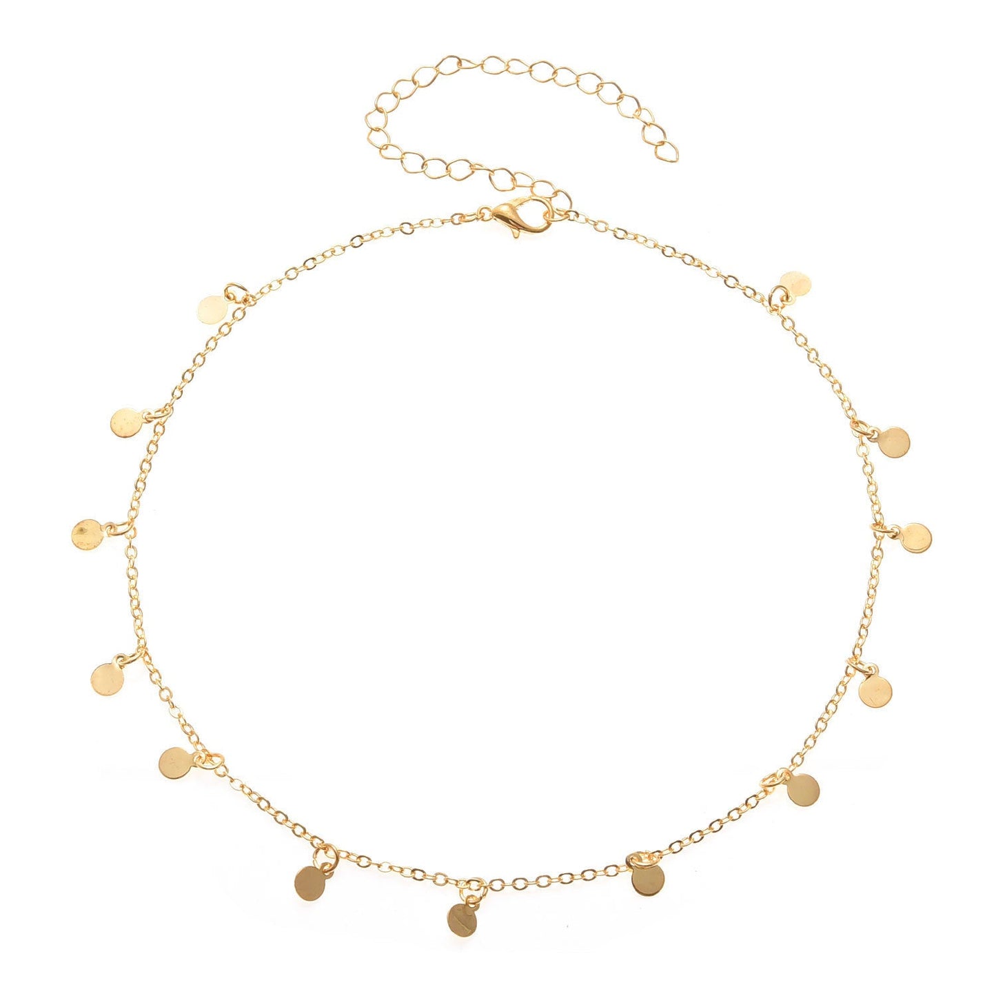 Geometric Round Disc Clavicle Pendant Chain Retro Necklace