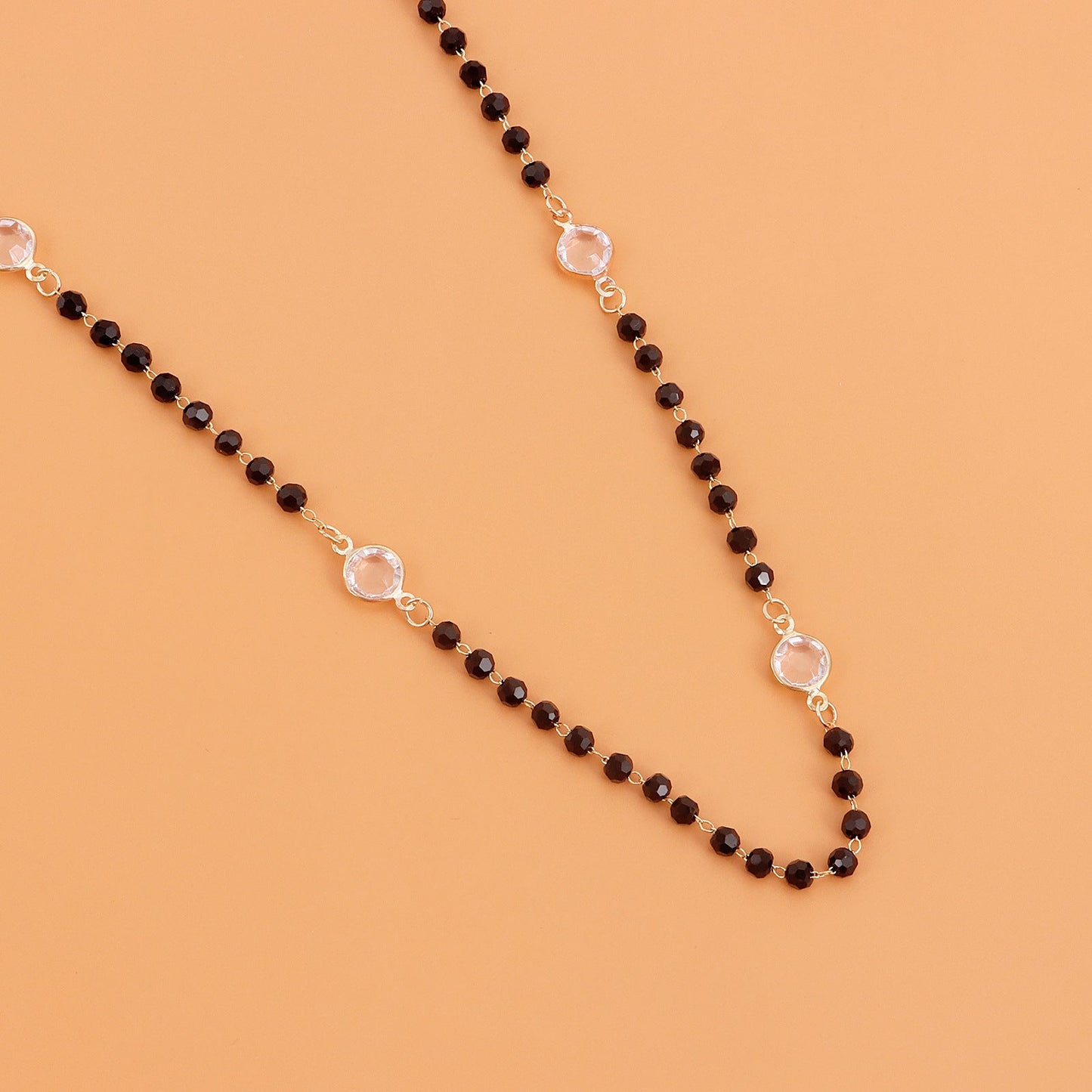 Daily Wear Black Beads Long Necklace