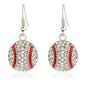 Rhinestone Football & Rugby Earrings for Women - Sparkling Sports Fan Dangle Drop Stud Earrings