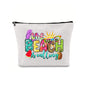 Linen printed cosmetic bag, cosmetic lipstick storage bag, small simple zipper evening clutch bag,