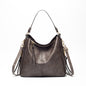 Large vegan leather hobo handbag for women with detachable long strap