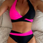 Independent Station Separated Printed Bikini Set Sexy Color Block Swimsuit Women