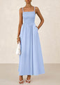 Women's Dress, Thin Shoulder Strap Pleated Vest, Suspender Pocket Dress