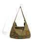 Large capacity hobo shoulder tote bag, retro denim bag, stylish crossbody bag, rivet design shoulder bag