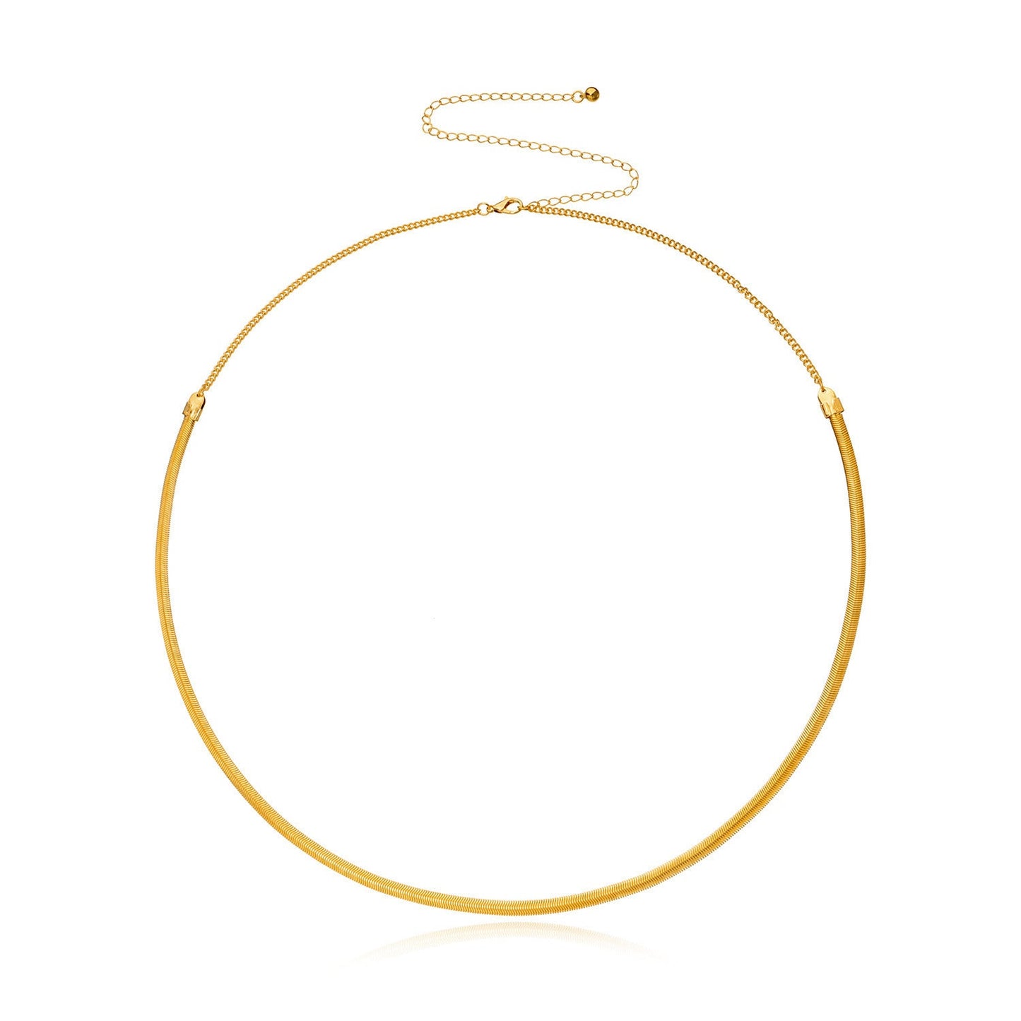 Choker Flat Snake Necklace Chain