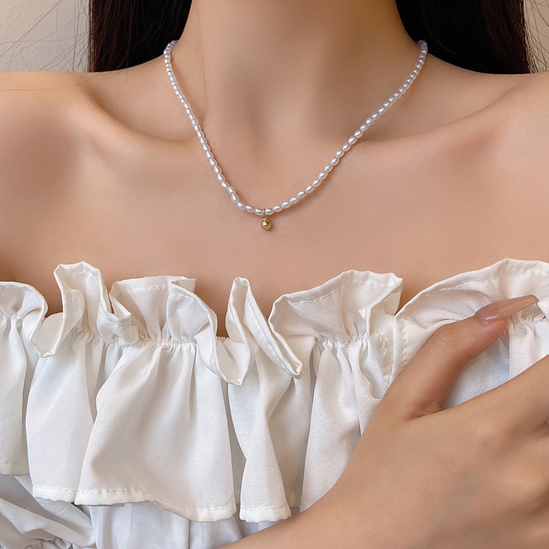 Pearl Beads Beaded Chain Necklace