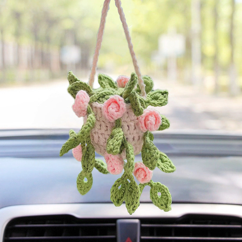 Car plant pendant Car decoration Rearview mirror pendant Creative wool in the car