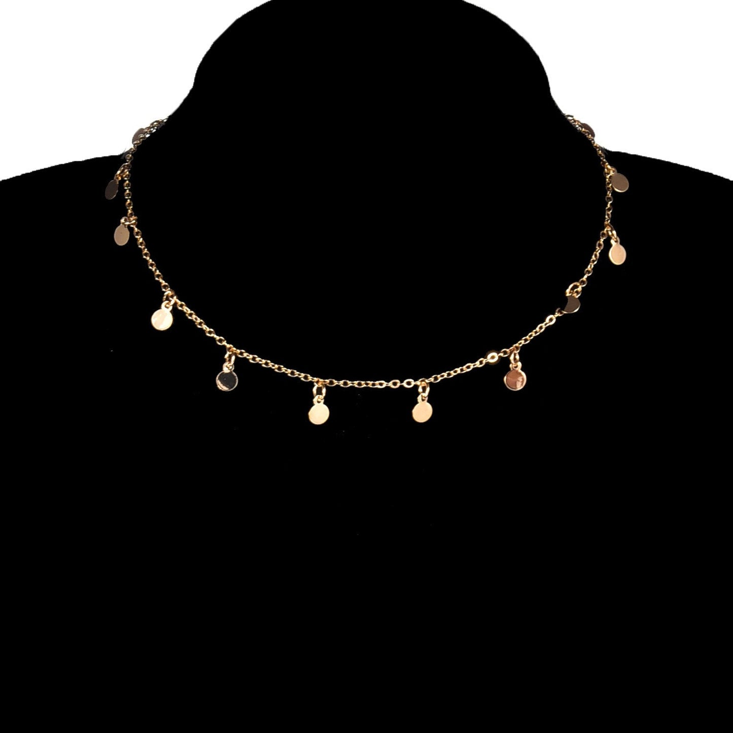Geometric Round Disc Clavicle Pendant Chain Retro Necklace