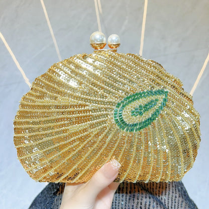 Elegant Retro Craft Beaded Evening Bag – Stylish Clutch Purse for Prom, Party, and Special Occasions