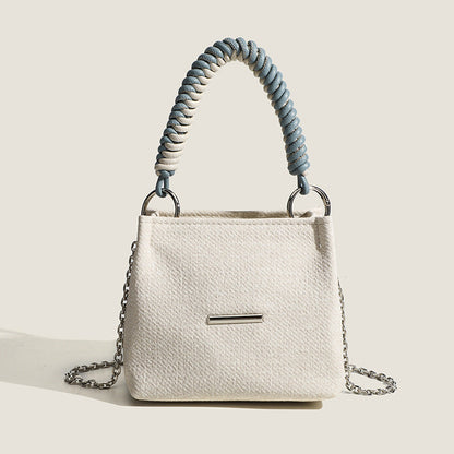 Design super soft bucket bag, work top handle bag, chain handbag, simple shoulder crossbody bag