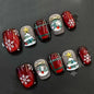 Pure handmade wear nail cute little fresh Christmas manicure Christmas tree short nail removable manicure