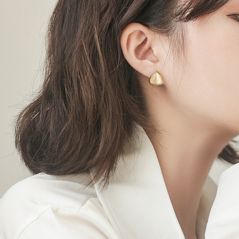 Irregular Geometric Opal triangle Earrings