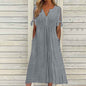 Women's Dress V-Neck Hollow Out Lace Long Dress Women