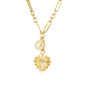 Heart Zircon Cuban Link Necklace - Gold Plated Chunky Paperclip Chain for Women & Men