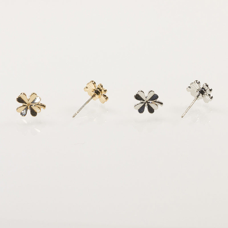 Rainbow clover love stud earrings set