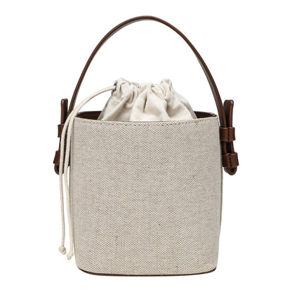 Stylish Canvas Bucket Bag – Versatile Contrast Bag & Elegant Shoulder Crossbody Handbag hobo