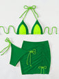 3 Piece Bikini Swimsuit Women's Split Swimsuit Bikini