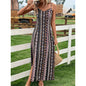 Summer explosive women's clothing suspender splicing split fork long dress