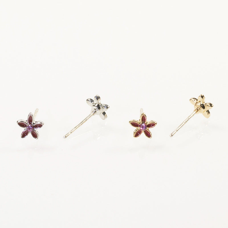 Rhinestone Flower Stud Earrings