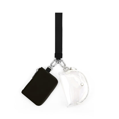 Transparent PVC Card Bag – Portable Wrist Bag for Bank Card & Change Storage