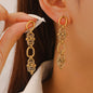 18K Real Gold Plated Stainless Steel Long Tassel Chain Earrings