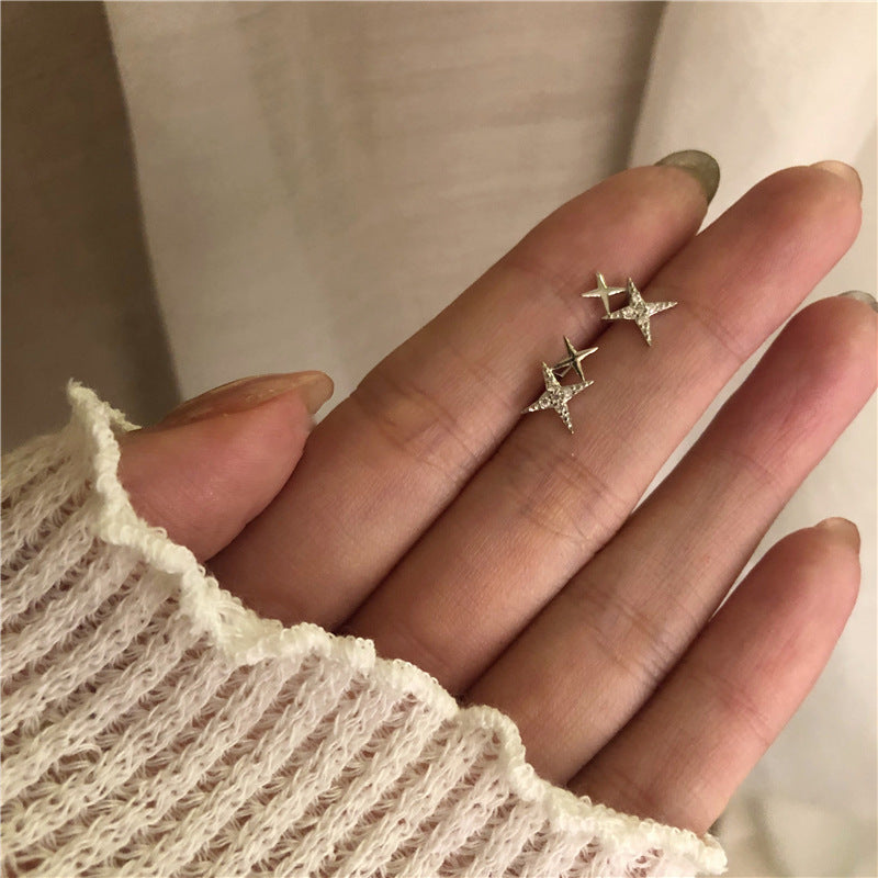 Inlaid Crystal Rhinestone Star Earrings