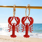 Beach Ocean Vacation Style Exaggerated Alloy Lobster Crab Pendant Earrings