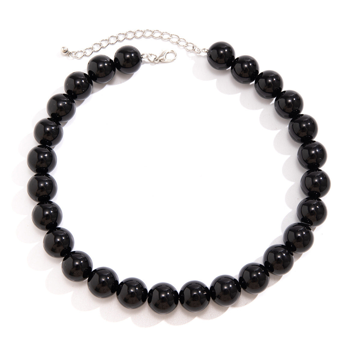 Punk Smooth Big Round Beads Strand Necklace for Women