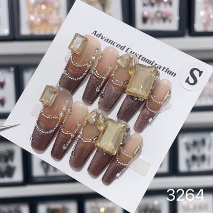 1025- Handmade press on nails fake nails removable