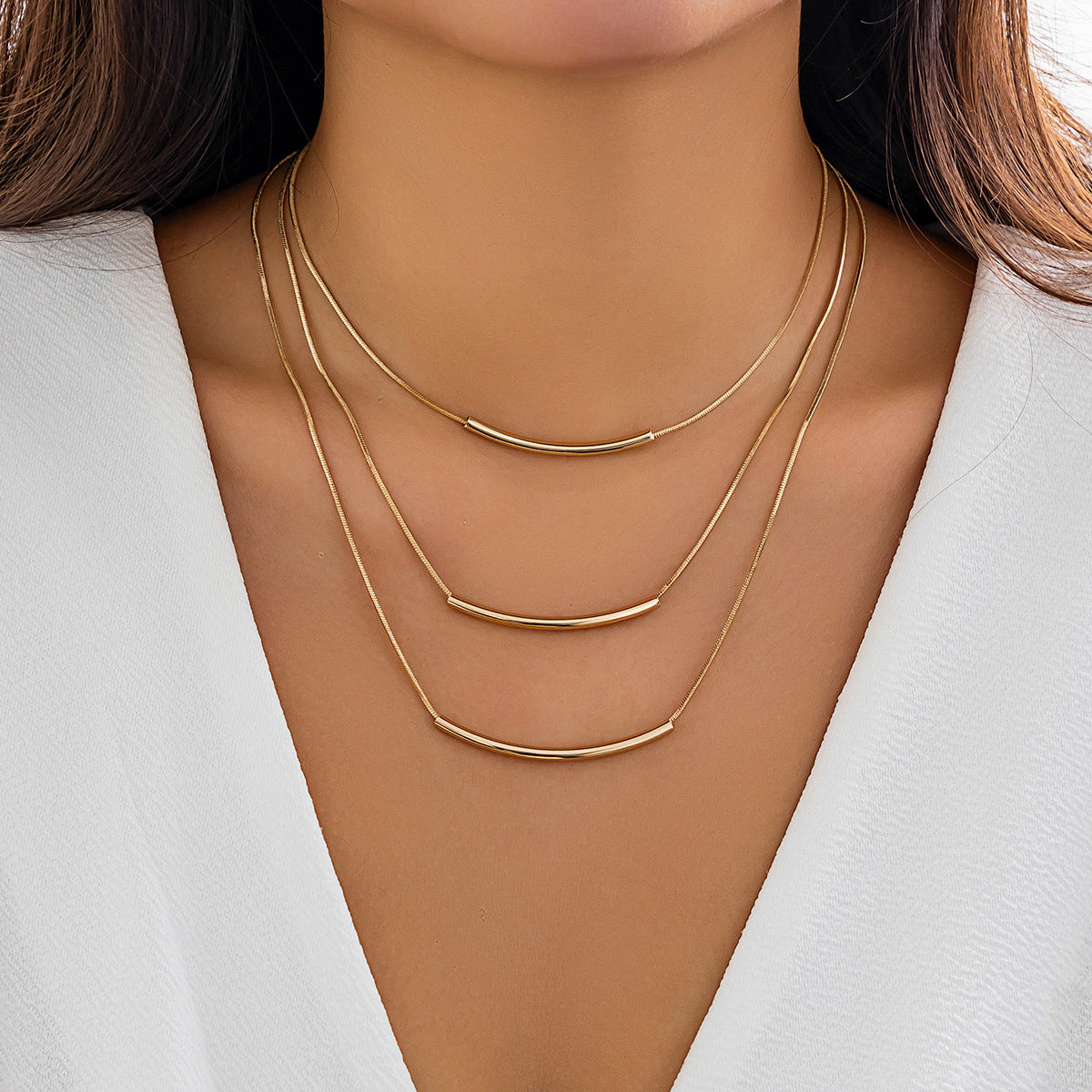 Layered Choker Necklaces Handmade Coin Tube Star Pendant Multilayer Necklaces